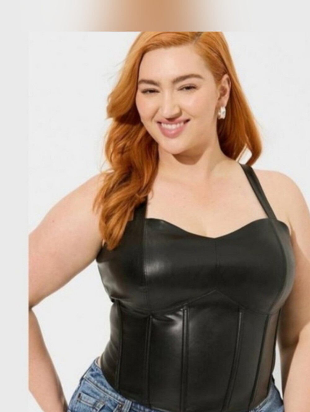 Faux Leather Corset Crop Top